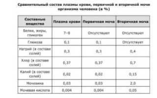В состав вторичной мочи входят